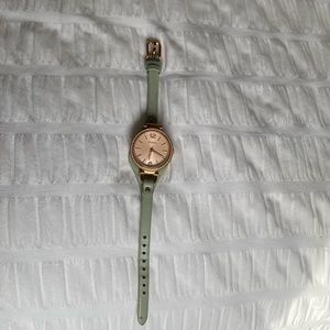 Fossil Georgia ES3467 Women's Mint Leather Analog Dial Quartz Wrist Watch